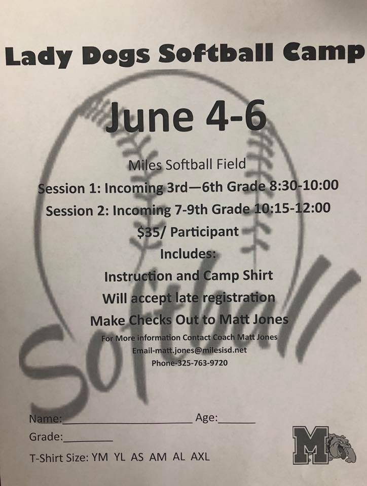 Miles Softball Camp 2019